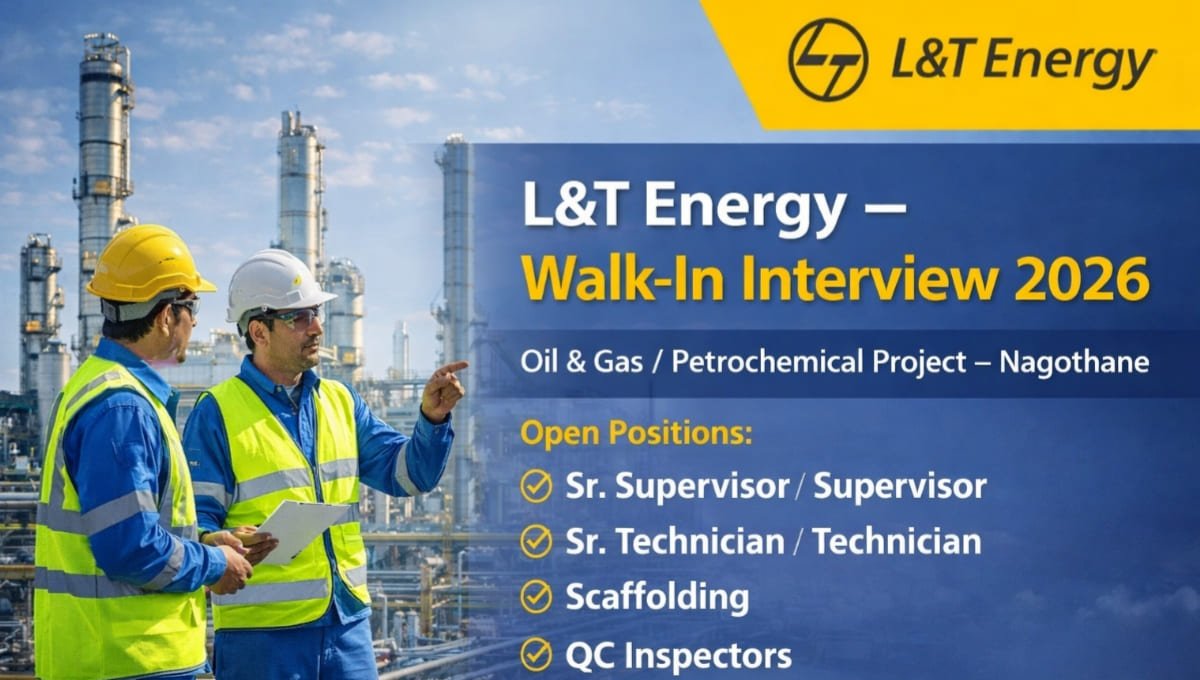 L&T Energy Hydrocarbon Walk-In Interview 2026